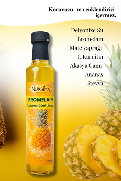 Nursima Bromelain Ananas İçeren Detox Şurubu 250 Ml Doğal Bitkisel