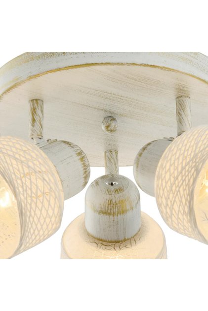Σποτ για μπαρ γρασιδιού, 3 x E27, 40W, πατιναρισμένο λευκό