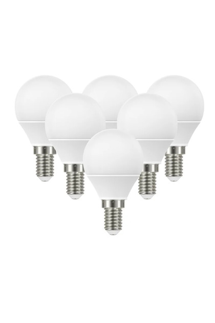 Bec LED Lexman, E14, P45, 4.2 W, alb cald, 2700K, 470 lm, tip clasic, alb, set 6 bucati