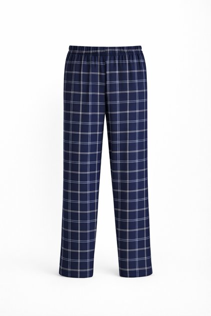Men's 100% Natural Organic Cotton Plaid / Checked Pocketed Quality Pajama Bottoms