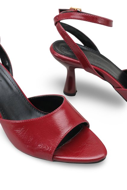 Leda Gioia Women's Thin Heeled Shoes 001265 Burgundy Patent Leather