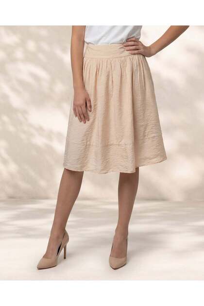 Senior Girls Beige Pleated Skirt
