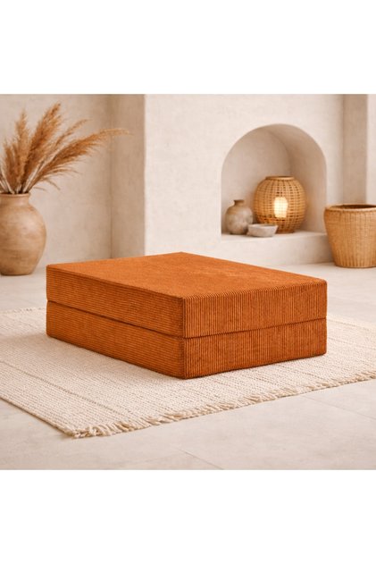 80x80 Modüler Puf | Fitilli Kadife | 36 cm Yükseklik | Orta Sert Sünger | Yıkanabilir