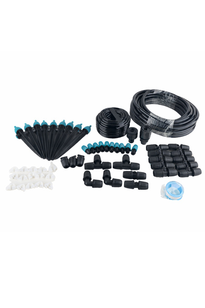 Set de irigații pentru grădină cu 44 de piese, furtun și aspersoare din PVC, sistem de udare a plantelor, negru