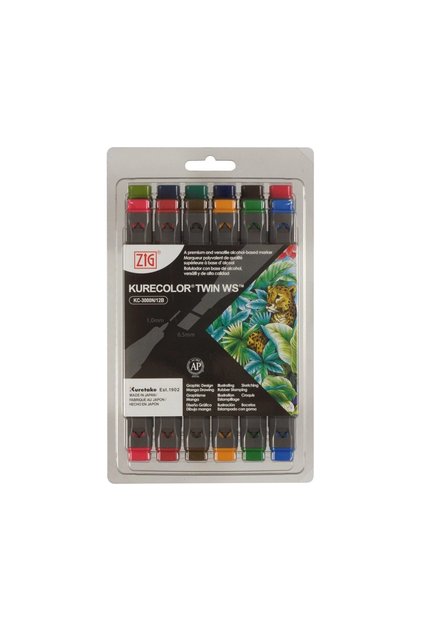 Kurecolor Kc3000/12B6 Twin Ws Marker Pen 12-Pack Deep Colors