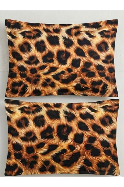 100% Cotton Pieces of 5D Cover Pillowcase (2 Pieces) 50 X 70 cm -Leopard Post