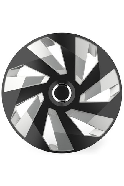 Set de 4 capace de roți auto, Cridem, Vector RC, negru/argintiu - 16''