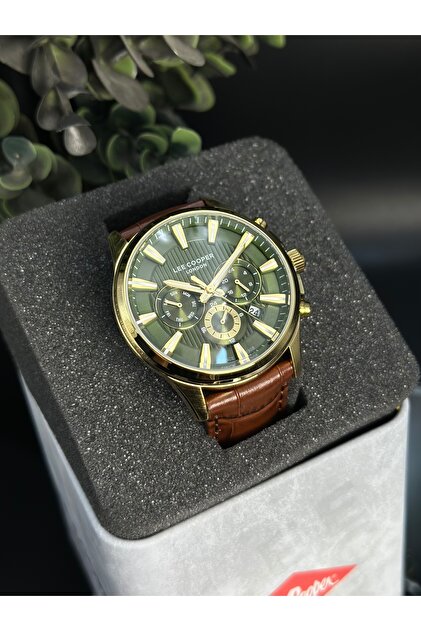 Lee Cooper London Çok Fonksiyonlu Yeşil Kadranlı Gold Erkek Kol