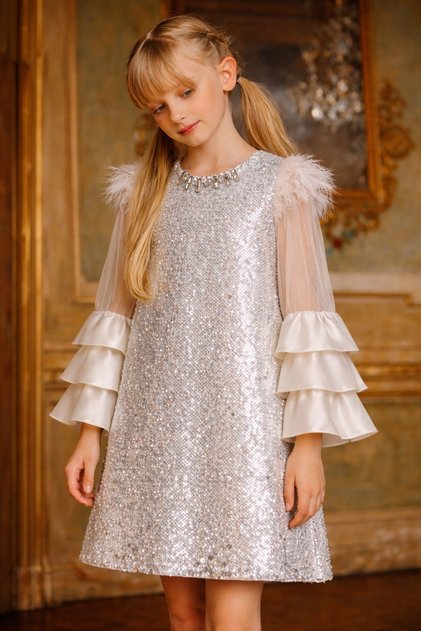 Sequined Girl's Evening Dress