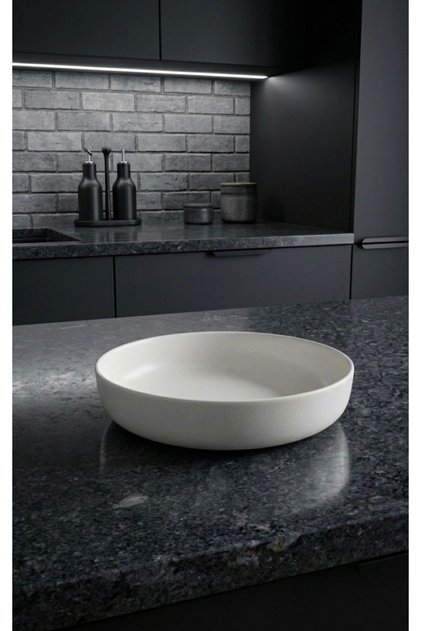 Modern Porcelain 20 cm Matte White Salad Plate Serving and Presentation Bowl