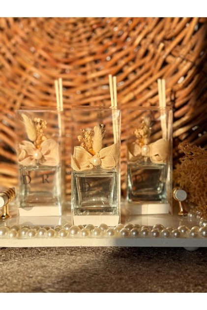 Kişiye Özel İsimli Hediyelik Oda Kokusu - Nişan, Söz, Nikah Hatırası Bambu Çubuklu 10'lu Set