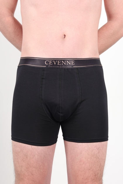 Men's Boxer Briefs with 95% Cotton and Breathable Fabric Royal Black 3-Piece