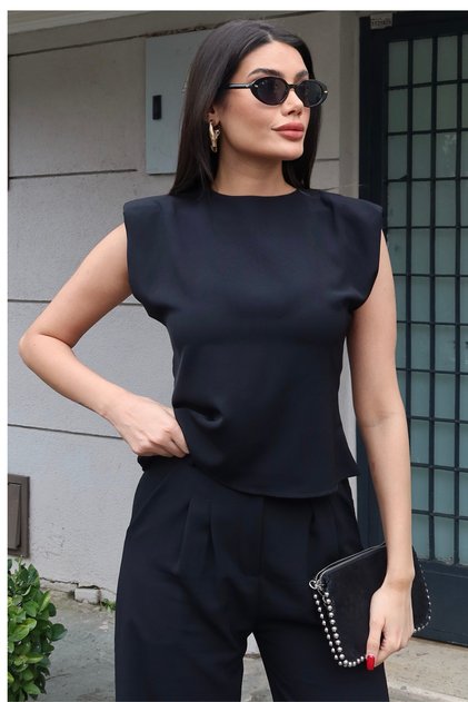 Linda Fabric Padded Shoulders Blouse |   Strong & Flawless