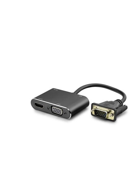 Vga to HDMI + Vga Female Image Converter with Audio Output 1080P 22 cm - Black Hdx7821
