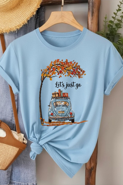 Lets Go Printed Women's White T-shirt