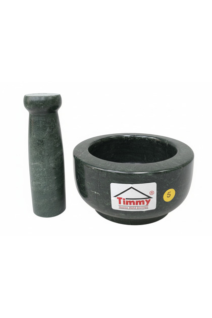 Marble Kundi Green 5X2.5 Inch Heavy Duty Mortar and Pestle Set for Grinding Spices Herbs