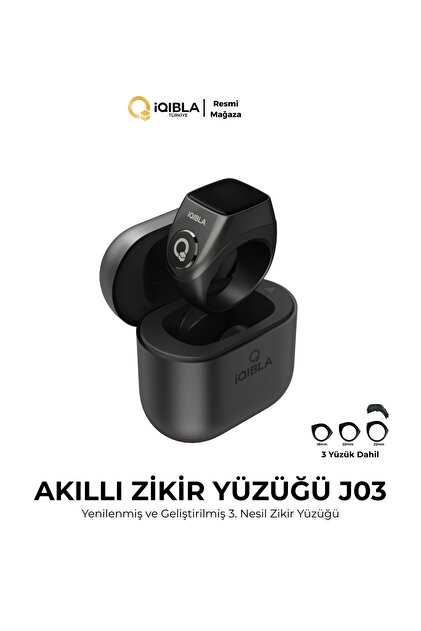 Ulab リング 3点セット iqibla Smart Ring J03 Pro Akıllı Zikir Yüzüğü Siyah Renk - Fiyatı