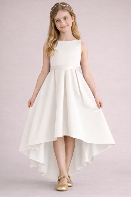 ecru graduation dress Modest Halter Homecoming Dresses Pleated Skirt Graduation Dress ARD2419 main image 1