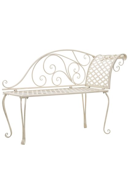 Garden Chaise Lounge 128 cm Metal Antique White