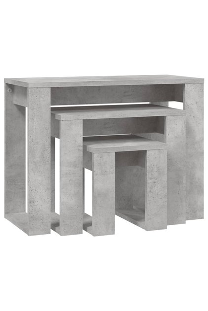 Mese suprapuse, 3 buc., gri beton, lemn compozit
