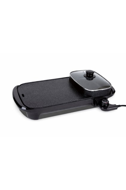 Electric Grill and Hot Pot (2 in 1) 1350W, Portable, Iron and Nylon, 2.3KG, Model DX3437