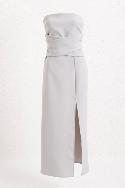 Straplez Midi Elbise