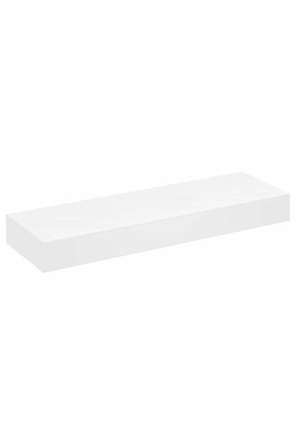 Raft de perete suspendat, 1 sertar, depozitare cărți/DVD, alb, MDF