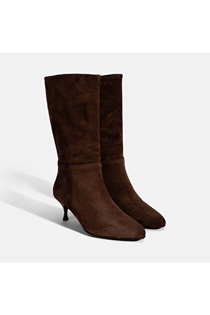 Women's Brown Stiletto Heel U S Suede Boots