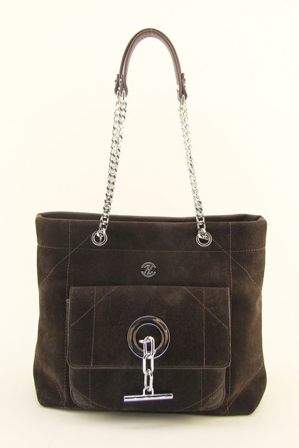 Women's Genuine Suede Chain with Accessories Bag