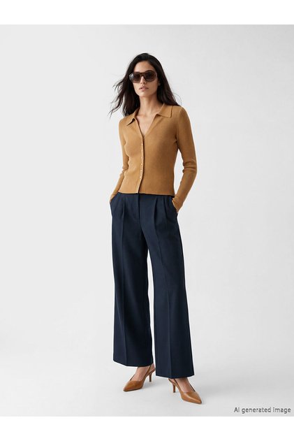 Seray New Season Loose Fit Women's Pleated Fabric Trousers
