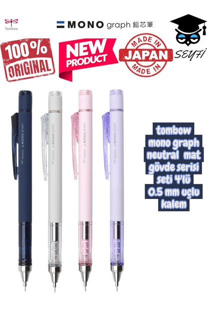 Tombow Mono Graph Neutral Matte Body Series Set of 4 0.5 mm Tip Pens