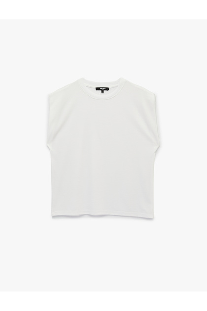Basic Modal Blended Sleeveless Crew Neck Sports T-Shirt