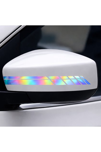 Side Mirror Sticker (2 Pieces) 20X2.5 cm Car Mirror Strip Auto Foil Sticker