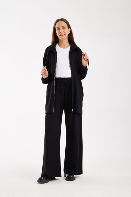 73037- Tie-Detail Turtleneck Stretchy Combed Cotton Maternity Clothing Set