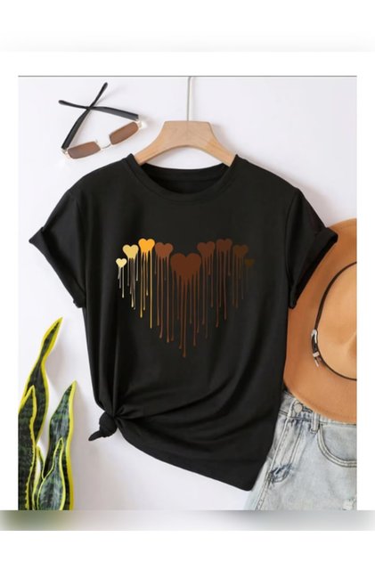 Unisex Oversized Sanatsal Printed Crew Neck Short Sleeve Black T-Shirt