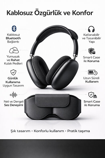 beemen Air Max Tarzı Kablosuz Bluetooth Kulaklık Smart Case