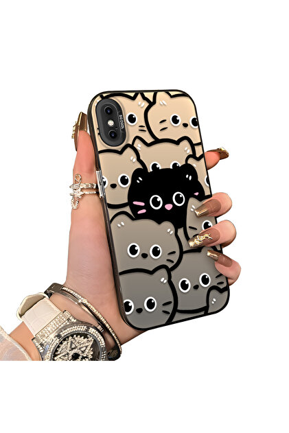 iPhone XS Max Compatible Hard Acrylic Back Silicone Edge Lens Protection Case