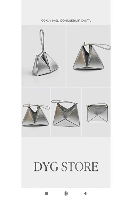 Silver Multipurpose Convertible Hand and Shoulder Bag Bag