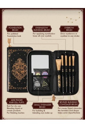 Miniso Harry Potter Lisanslı Çantalı Makyaj Fırçası Seti – Büyü