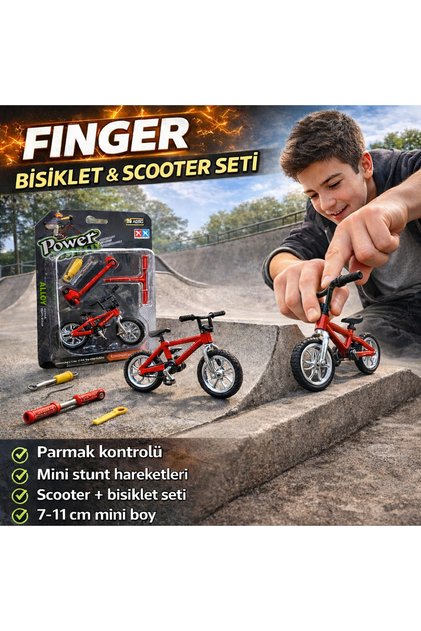 Finger Bisiklet & Scooter Seti Parmak Bisiklet Oyuncak Mini Scooter Aksesuar Seti