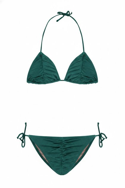 Gathered Triangle Bikini Set