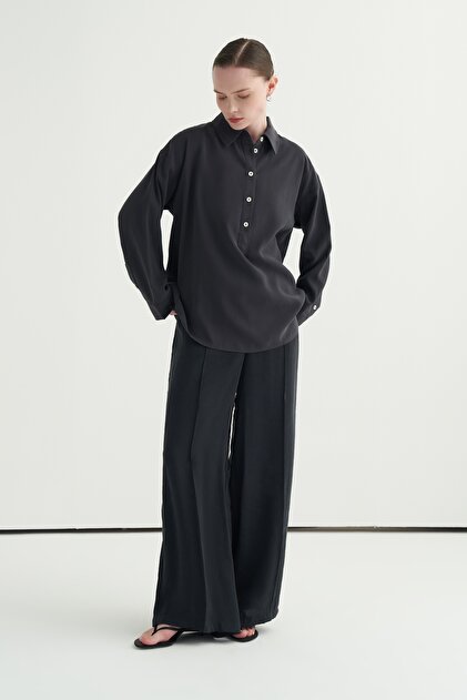 Women's Modal Pat Closure Shirt Smoked