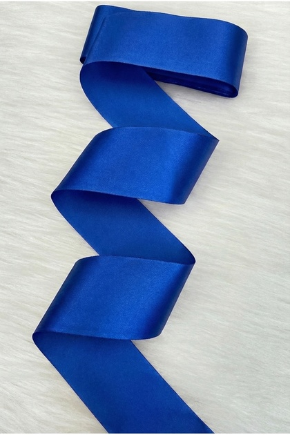 6 cm Cobalt Blue Single-Sided Satin Ribbon 10 Meters, Bundle Dowry Engagement Jewelry Special Day Gift Decoration