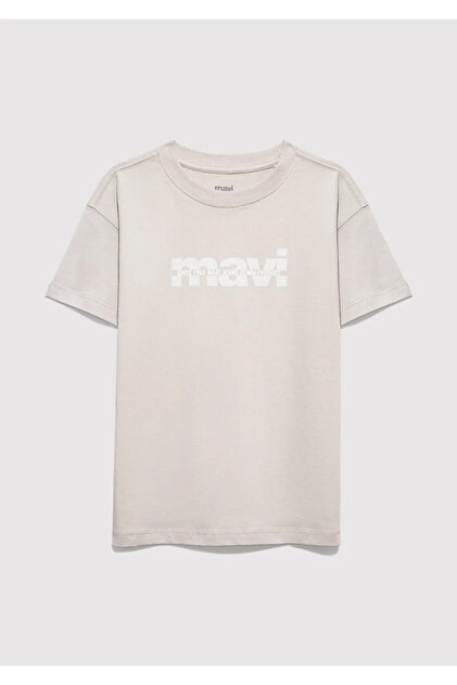 Mavi Çocuk M6610444-90782 Baskılı Logo Tişört Quiet Gray Standart