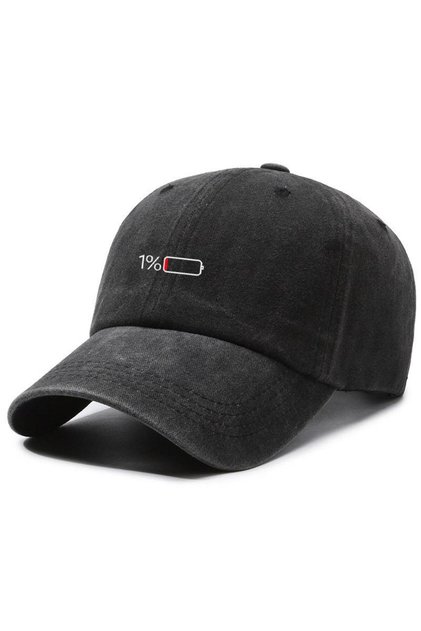 Low Battery Şapka Unisex Vintage Pamuk Ayarlanabilir Baseball Cap Minimal Tasarım Şapka