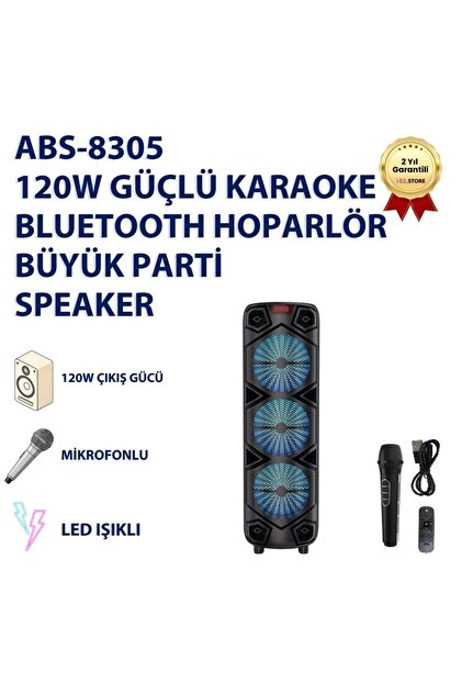 hızlı store ABS-8305 120w Güçlü Karaoke BluetooTh Hoparlör büyük