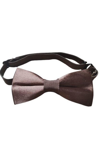 23 April Children's Brown Satin Bow Tie with Adjustable Elastic for Birthdays and Special Occasions 0-14 Years