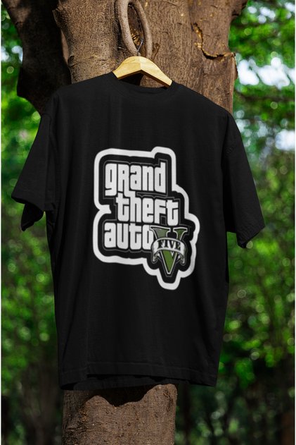 Gta V Printed Crewneck Pa Cotton Ov Oversized Alip Short Sleeve Unisex Tshirt