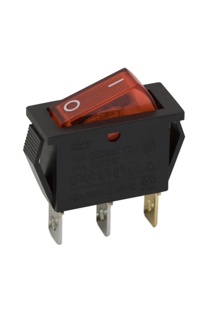Întrerupător basculant LED, Roșu, 16A, 250V, Comutator ON-OFF pentru panou SPST, Set 5 bucăți