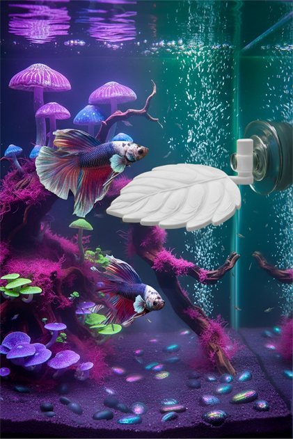 Beta Fish Resting Area • White and Shades of White • Beta Leaf Resting Area